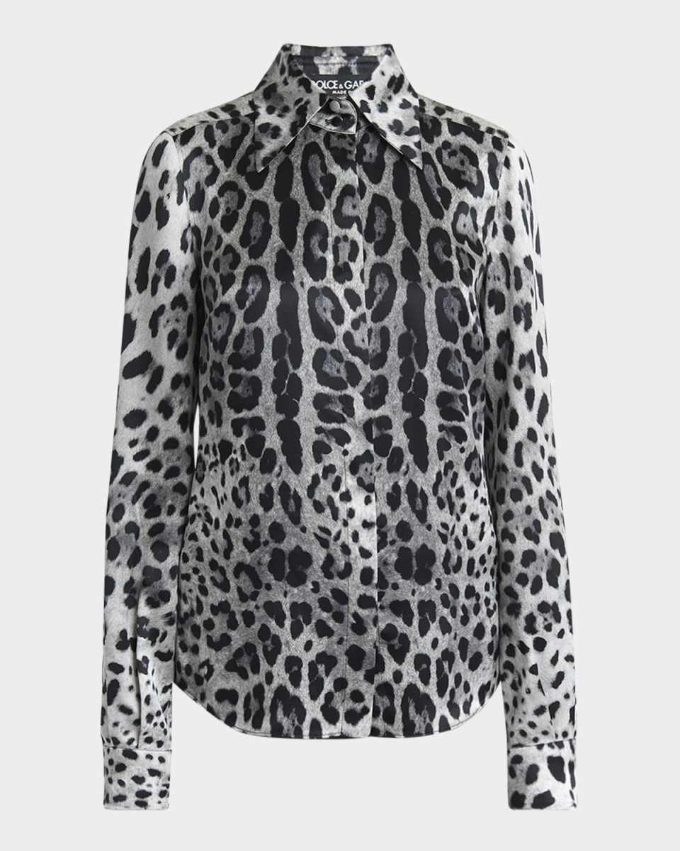 Animal Print Button Down Blouse